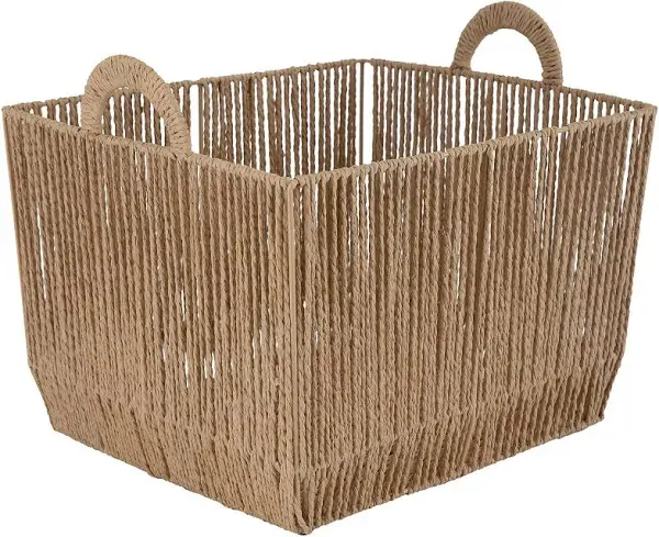 Simplify Vertical Weave Storage Basket with Round Handles