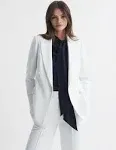 Reiss Sienna Double Breasted Crepe Suit Blazer - 12, White