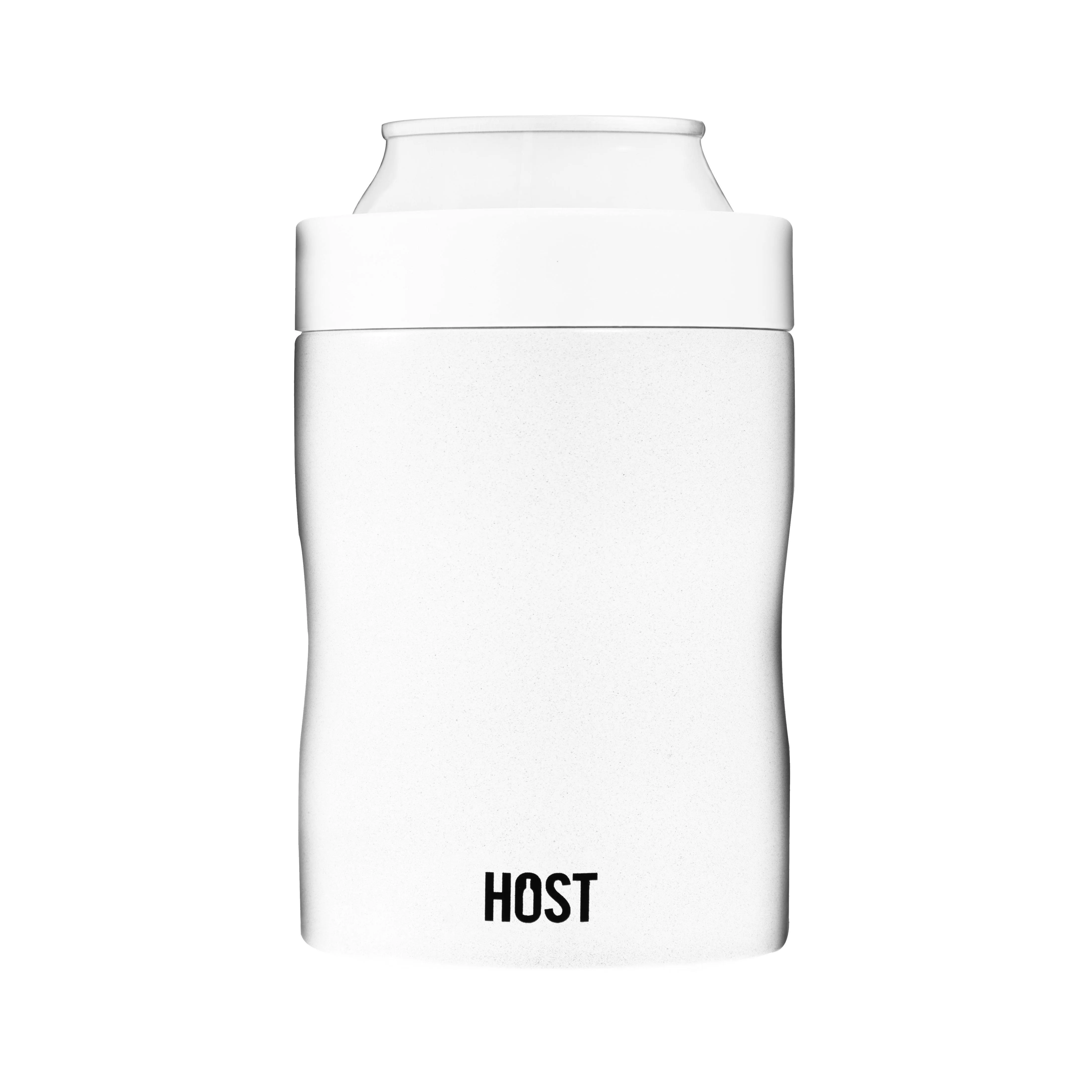 HOST Stay-Chill Beer Cozy Insulated Can Cooler Tumbler - Double Walled Stainless Steel Beer Can Insulator Holder for Standard Sized Cans - Pearl White