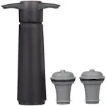 Vacu Vin Wine Saver Pump with Vacuum Bottle Stoppers (Black)