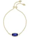 Elaina Gold Adjustable Chain Bracelet in Cobalt Cat’s Eye