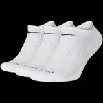 Nike Everyday Plus Cushion No Show Socks 3-Pair Pack - White - Socks