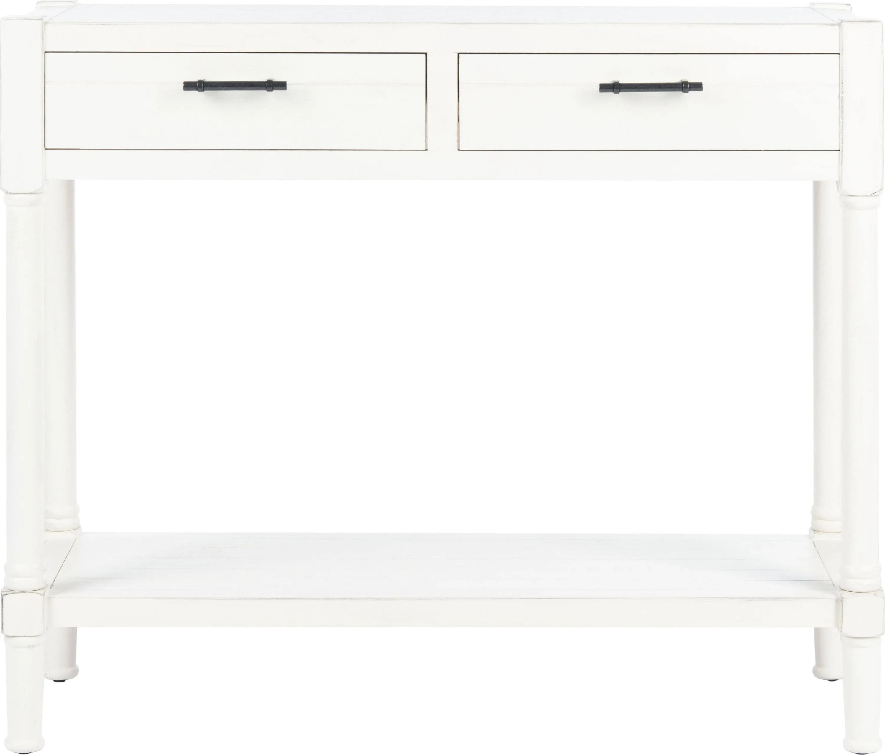 Safavieh Home Collection Filbert White Wash Grey 2-Drawer Bottom Shelf Console Table CNS5716D, 0