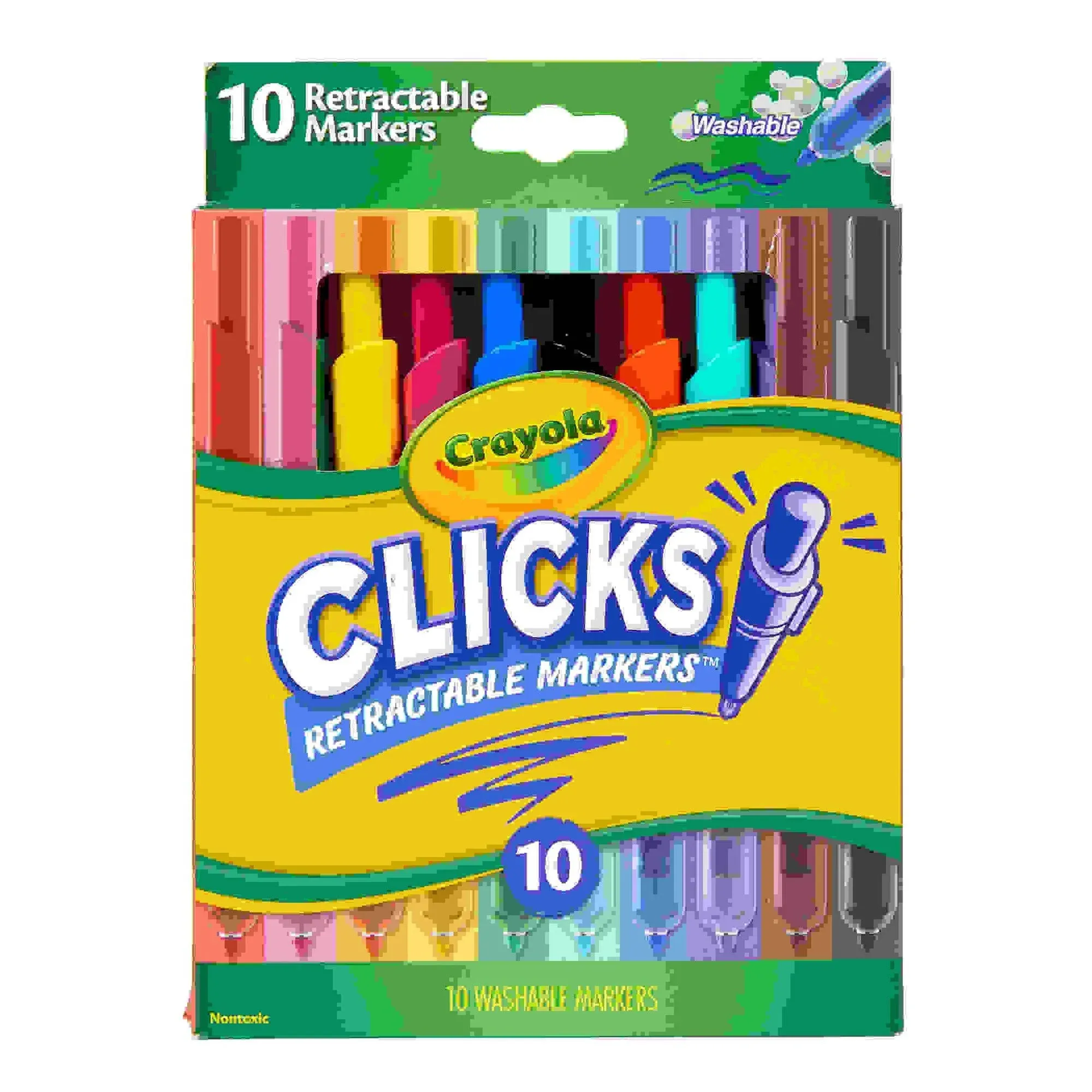 Crayola Retractable Markers, Clicks - 10