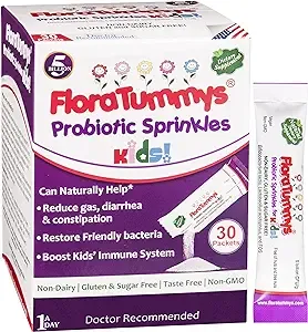 Probiotics for Kids: 30 Taste-Free Powder Packets, Free of Food Allergens, Non-Dairy, Gluten Free, Sugar Free, Non-GMO, Vegan