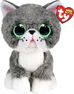 Ty Beanie Boos Fergus The Cat with Big Green Eyes and Glitter - The Plush with Big Sparkly Eyes 15 cm T36581