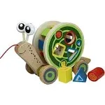 Hape walk a long wooden snail brand new in the box