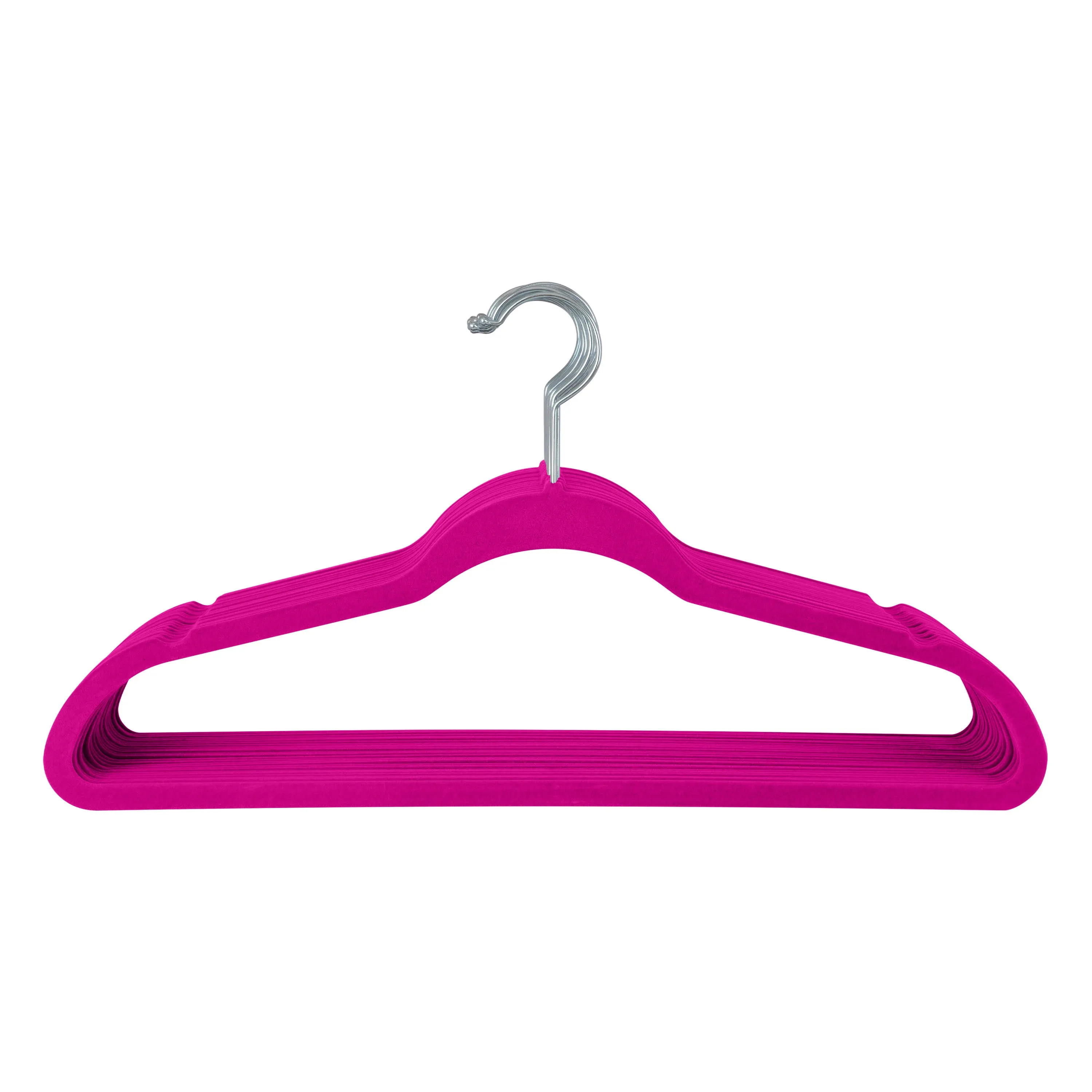 Simplify 25 Pack Slim Velvet Suit Hangers Fuchsia Pink