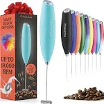 Peach Street Powerful Handheld Milk Frother Mini Milk Foamer Battery Operated Stainless Steel Drink Mixer