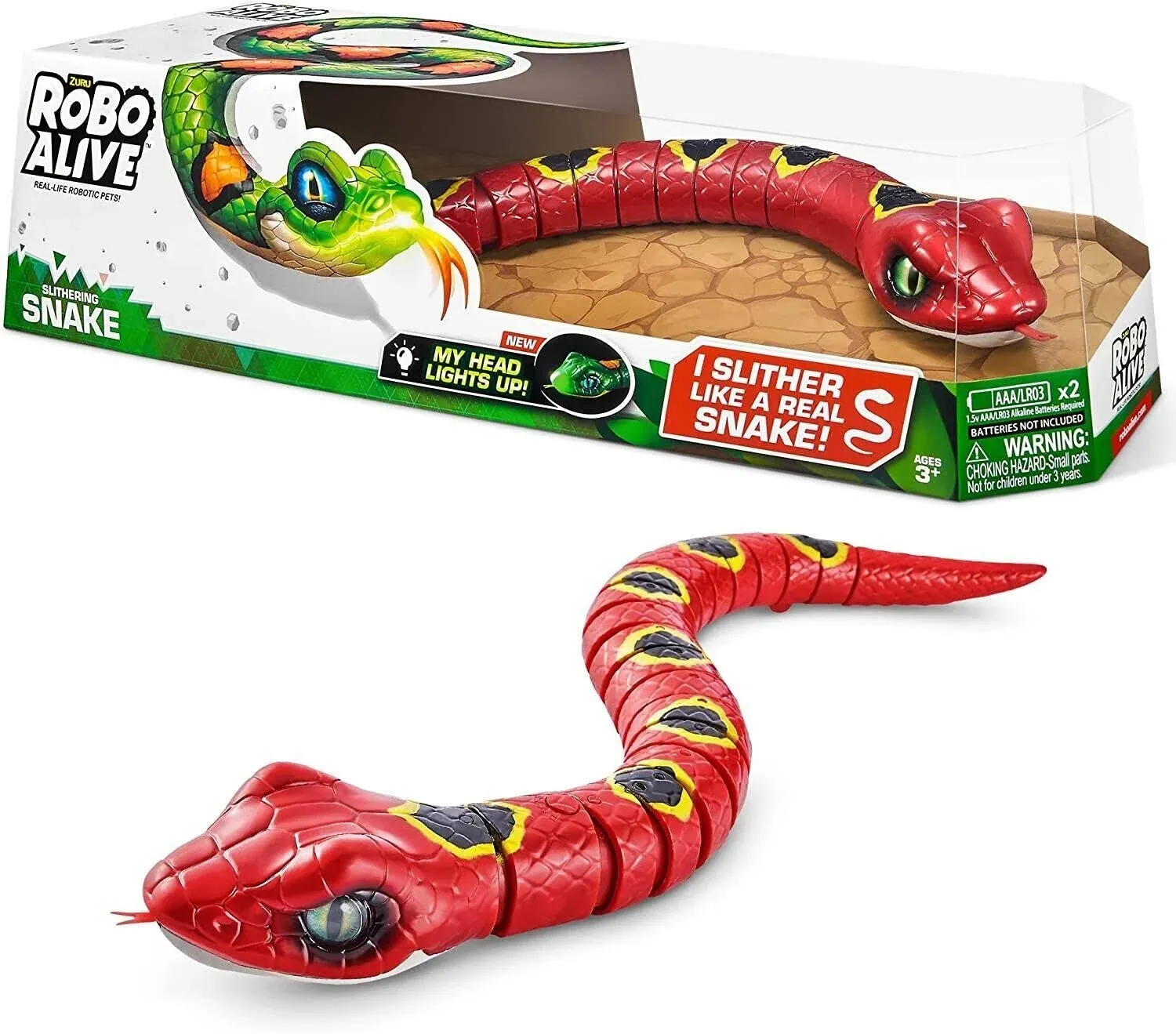  Slithering Snake by ZURU Battery-Powere<wbr/>d Robotic Light Up Green Series 3