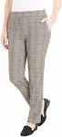 Hilary Radley Ladies' Tummy Control Pull-On Pants with Pockets, Cream/Black XL ...