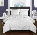 Chic Home Daya 4 Piece Pinch Pleat Duvet Cover Set Turquoise Queen