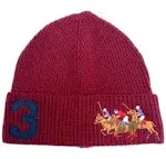 Polo Ralph Lauren Triple Pony #3 Polo Players Beanie Ski Hat Sz OS NWT $58