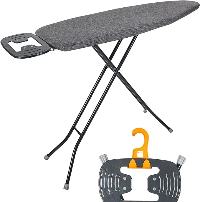 Ironing Board with Iron Rest, Iron Board with 3 Layers Extra Thick Cover, Compact and Space Saver Foldable Ironing Board, Adjustable Height, Easy