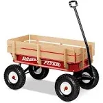 Radio Flyer All-Terrain Steel & Wood Kids Wagon, Red