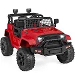 Best Choice Products 12V Kids Ride On Truck Car w/Parent Remote Control, Spring Suspension, LED Lights, AUX Port - Hot Pink