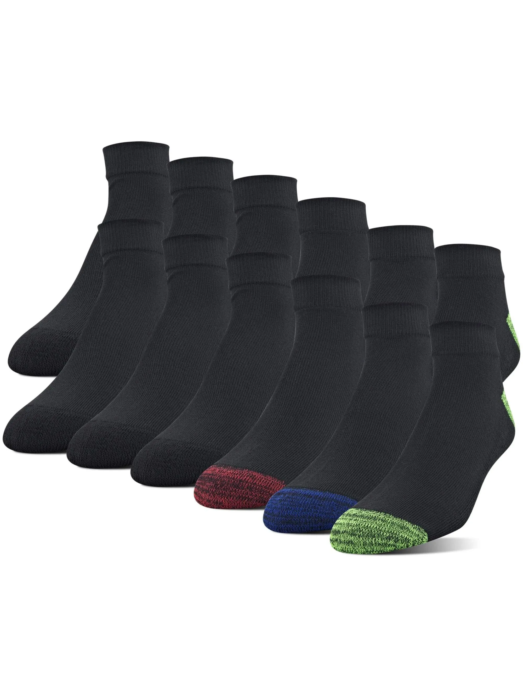 Gildan Men's Polyester Half Cushion Low Cut Socks, 12-pack