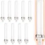 GoodBulb 13 Watt CFL Light Bulbs | 2 Pin GX23 Base 5000K Daylight | 13W High Output 800 Lumens | Single Tube Compact Fluorescent Light Bulbs Plug-in | 10 Pack