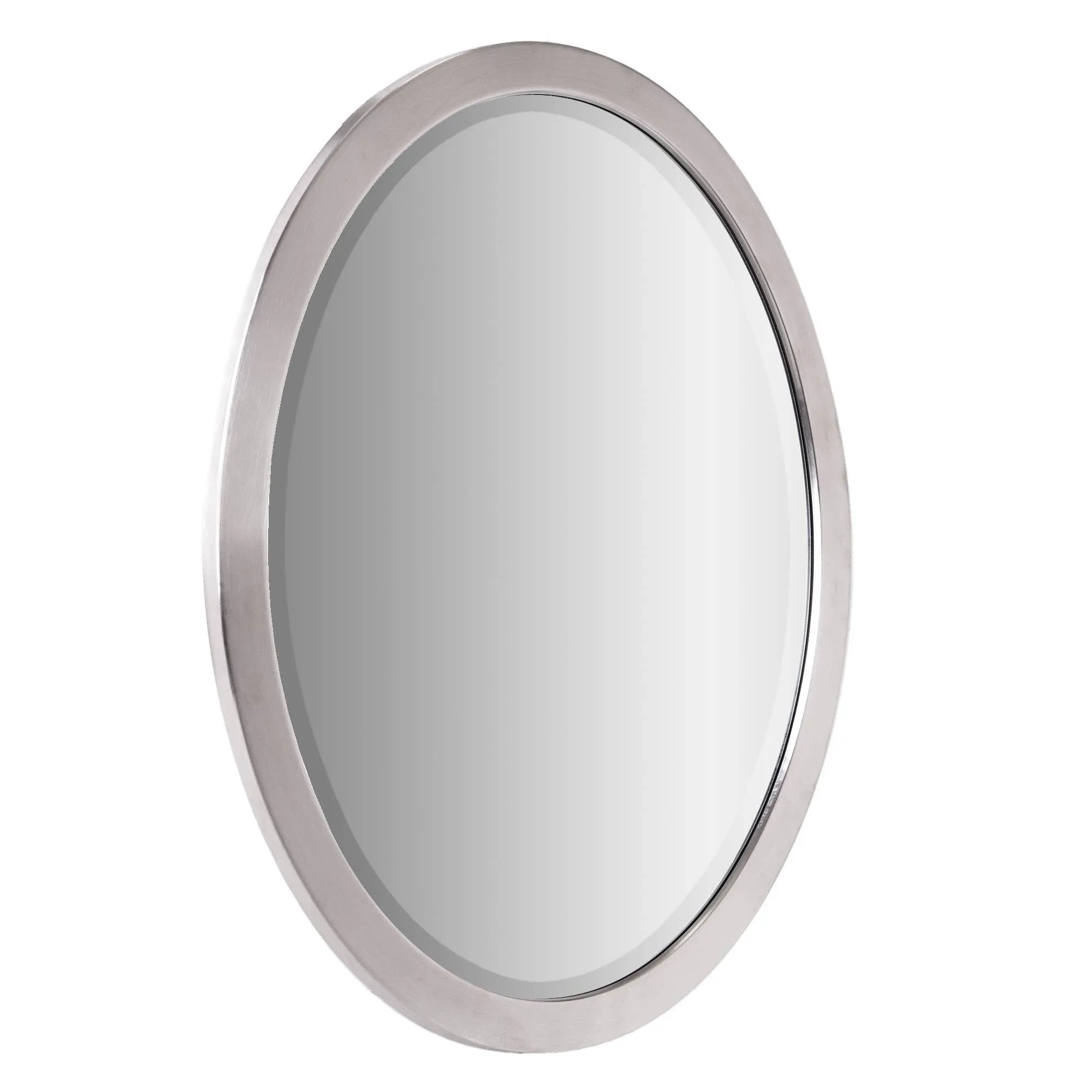 Head West Chrome Metal Oval Framed Vanity Wall Mirror