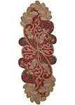 Cotton Craft Celebration Scrolling Leaves Beaded Table Runner