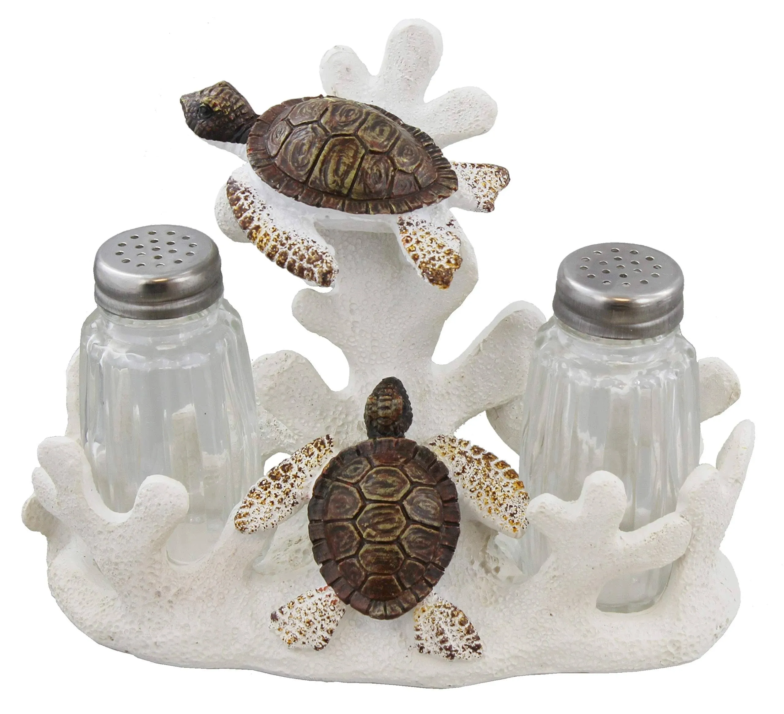 Nautical Sea Turtle Salt and Pepper Shakers - Beach Decor for Coastal Kitchen