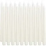 flamecan Ivory Taper Candles, Set of 20 Unscented and Smokeless 10 inch Taper Candles Long Burning, Paraffin Wax with Cotton Wicks for Burning