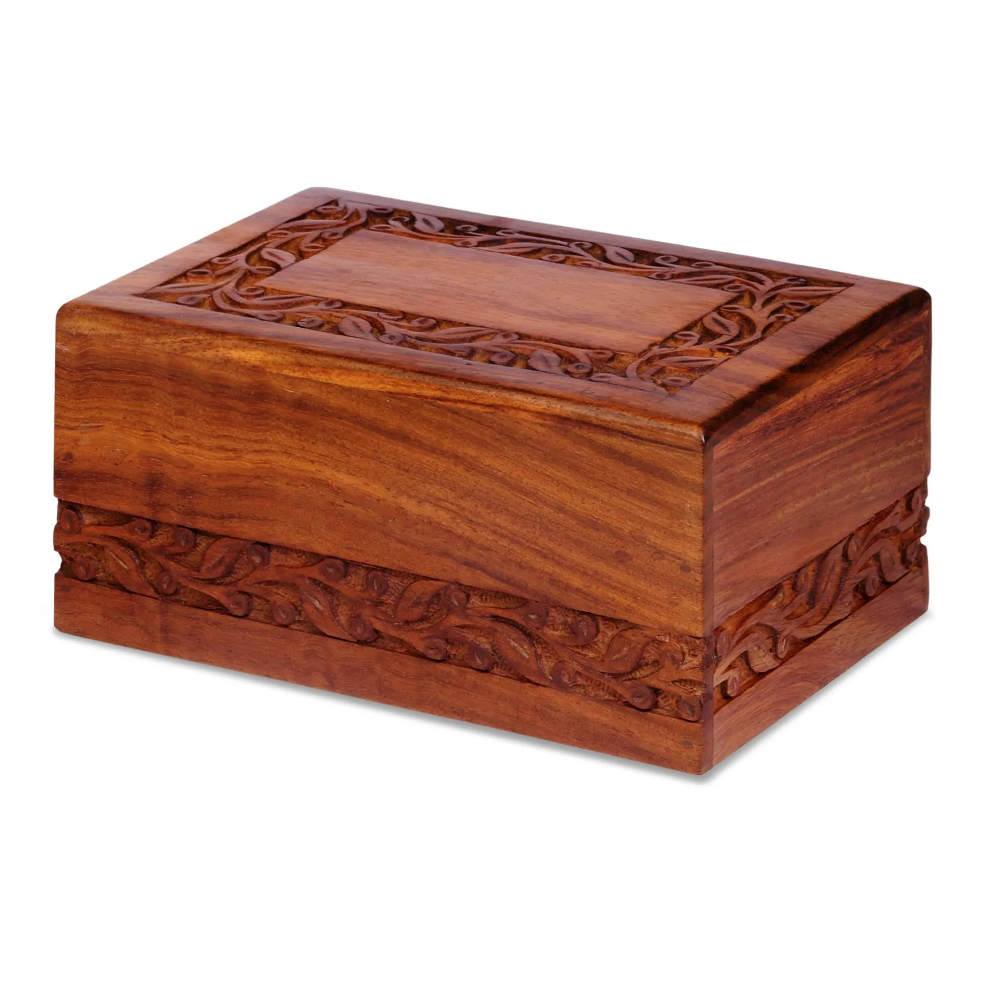 Wooden Keepsake Urn Box, Cremation Urns for Human Ashes, Handcarved Decorative Memorial Urn, Wood Casket Urn for Pets, Cat, Infant, Adult Memorial Urns, Burial Urns for Ashes - Medium