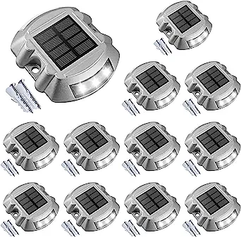 VOLISUN Solar Deck Lights Driveway Dock Lights 12-Pack