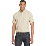 Van Heusen Men's Short Sleeve Wrinkle Free Poplin Shirt - Aluminum - XL