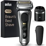 Braun Series 9 PRO+ Electric Shaver, 6in1 SmartCare Center & Travel Case, 9567cc Silver