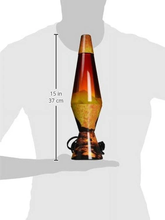 Lava Original Lamp - 14.5" Volcanic Crags - Red Wax and Orange Liquid - Home Décor Motion Light - 2078