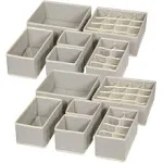 12 Pack Foldable Drawer Organizer Dividers Cloth Storage Box Closet Dresser 