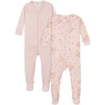 Gerber Baby & Toddler Girls 2-Pack Snug Fit Footed Cotton Pajamas