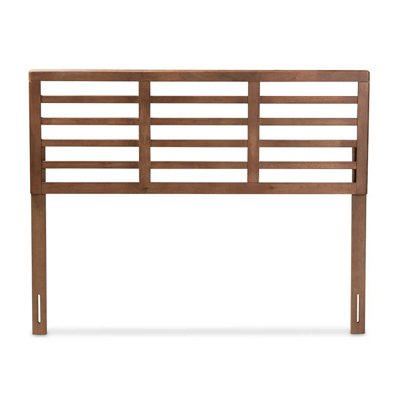 Bowery Hill Mid-Century Wood Twin Size Headboard in Walnut Brown