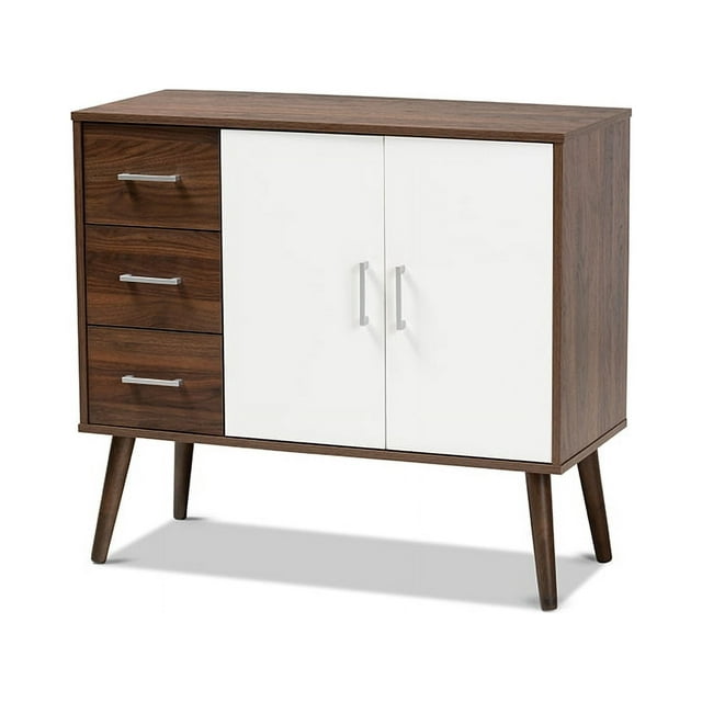 Baxton Studio Leena Mid-Century Modern 3 Drawer Sideboard Buffet