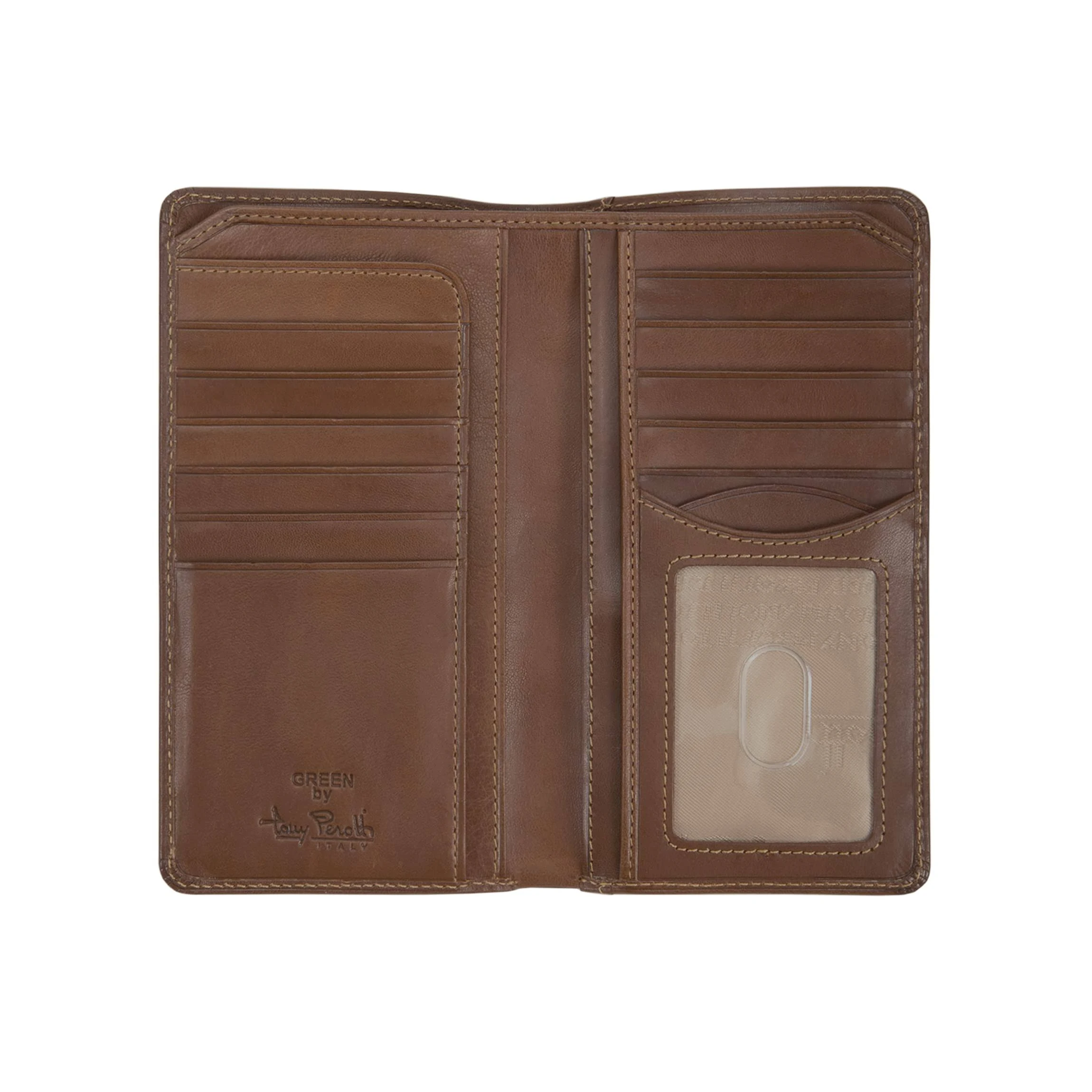 Tony Perotti Mens Long Bifold Checkbook Cover Wallet Multi Card Pocket Holder Italian Leather