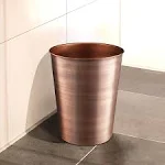 Monarch Abode Monarch Metal Wastebasket Trash Can, Bathroom Decor, Antique Copper Finish 10628