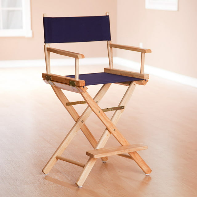 24" Director's Chair Black Frame-Navy Blue Canvas