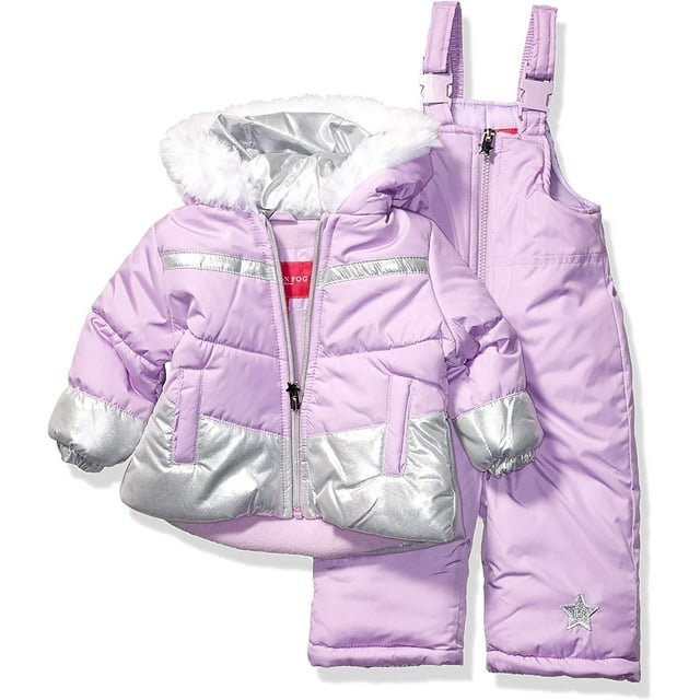 London Fog Girls Snowsuit with Snowbib and Puffer Jacket