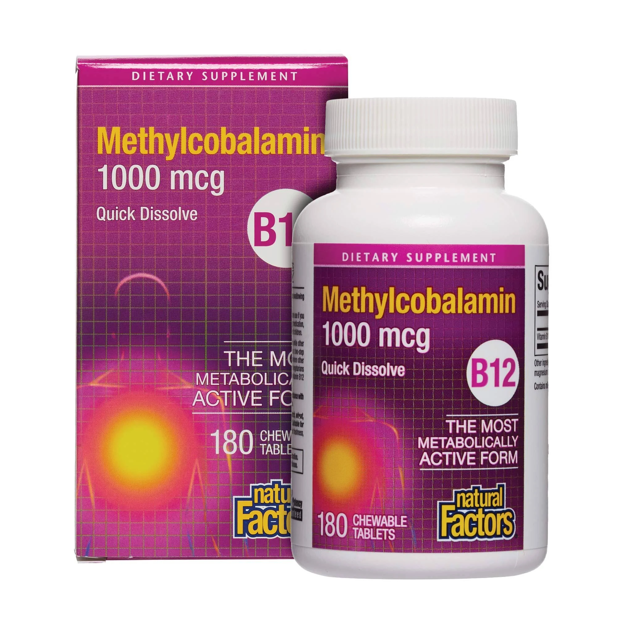 Natural Factors B12 Methylcobalamin 1,000 mg,  90 Sublingual Tablets