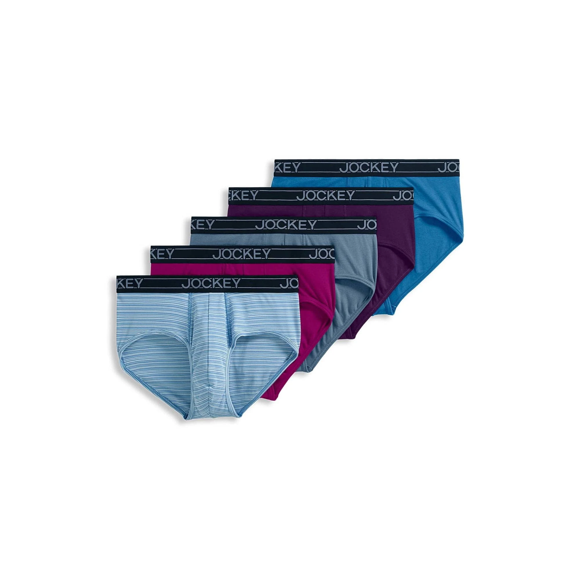 Jockey Men's Underwear Lightweight Cotton Blend Brief - 5 Pack