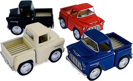 Kinsfun Stepside Junior Set of 4 Pickup Trucks Diecast