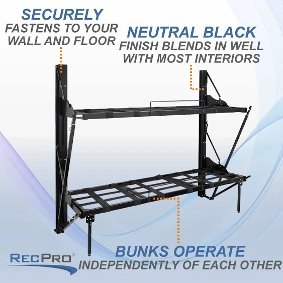 RecPro Double Folding RV Bunk Bed with Safety Rail