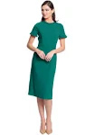 Maggy London Women's Ruffle Collar Slant Pocket Sheath Dress