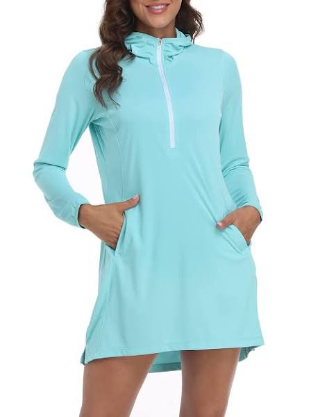 HDE Beach Coverups for Women UPF 50 Long Sleeve Swim Cover Up Dress with Hood