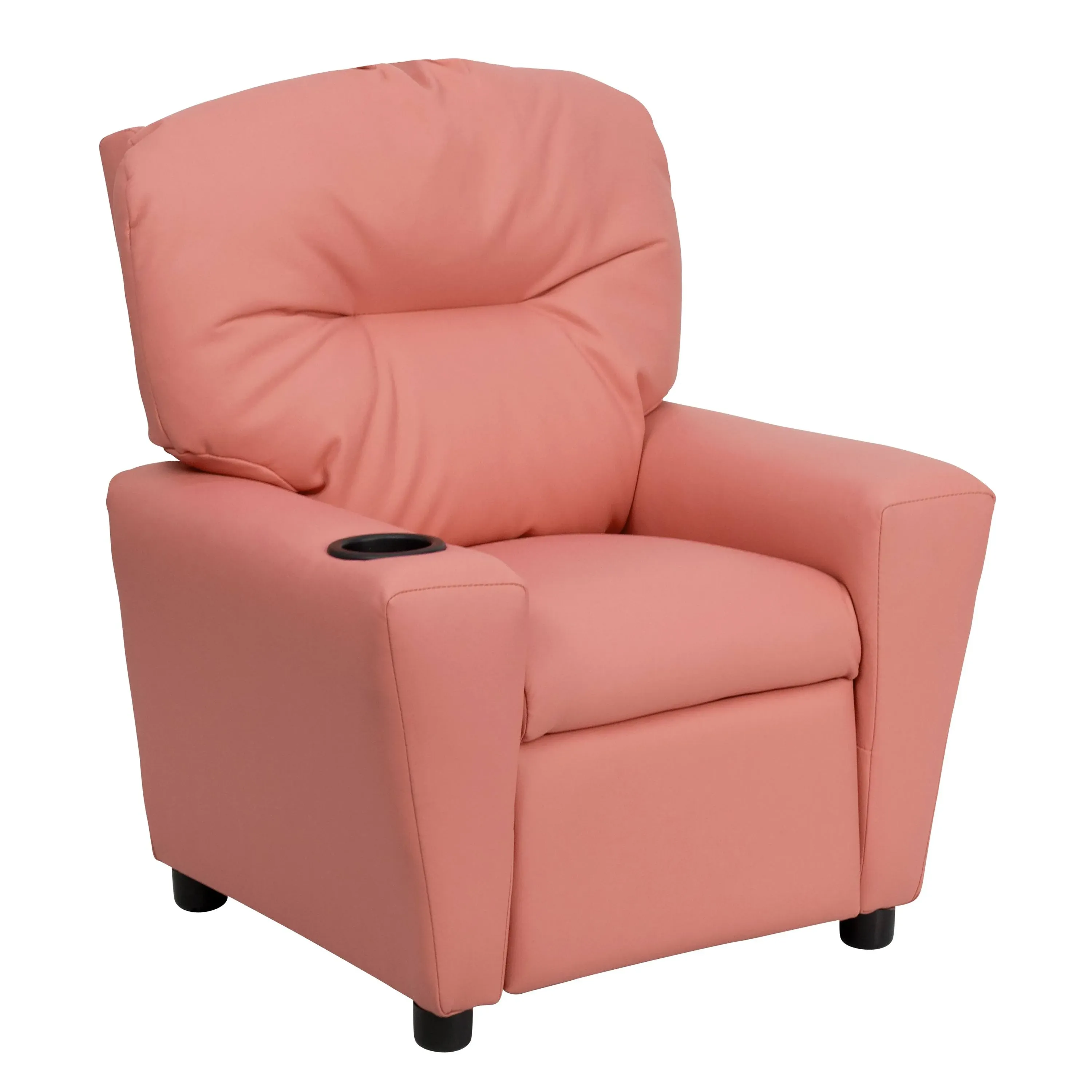 Flash Furniture Contemporary Kids Recliner with Cup Holder-Pink Vinyl