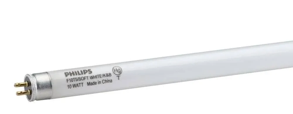 10-Watt 16 in. Linear T5 Fluorescent Tube Light Bulb Soft White (2700K) (1-Pack)