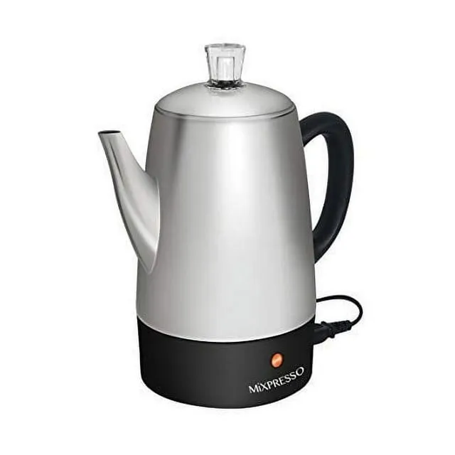 Mixpresso Electric Coffee Percolator Stainless Classic Pot Filter Basket 10 cups