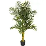 5ft Double Trunk Golden Cane Artificial Palm Tree Fake Plant Home Decor