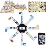 Mexican Train Double 12 Dominoes Set, 91 Tiles Classic Domino Game with 8